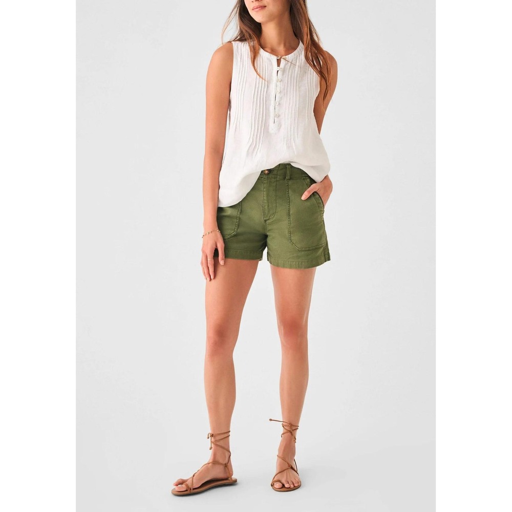 Faherty Stretch Surplus Short Fatigue Green Utility Cargo Shorts Size 28 NWT